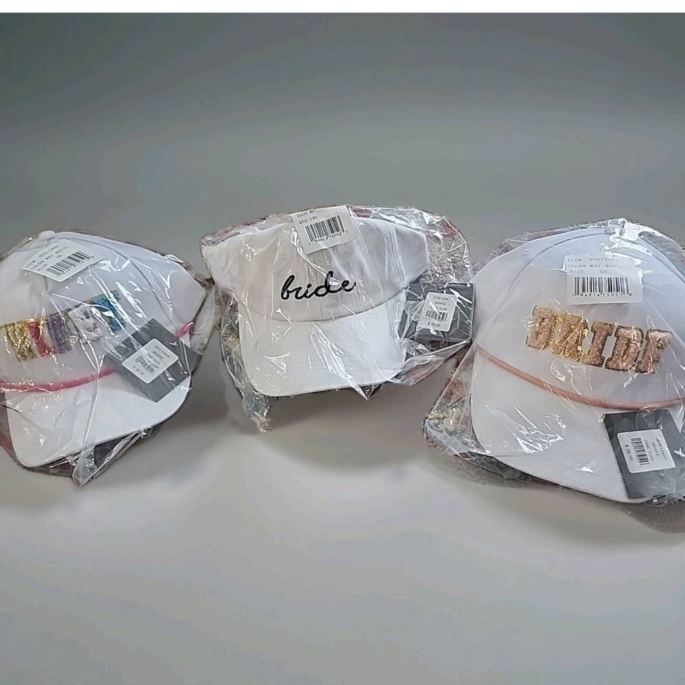 Bridal White 'Bride' Baseball Cap - Gold Script Accent